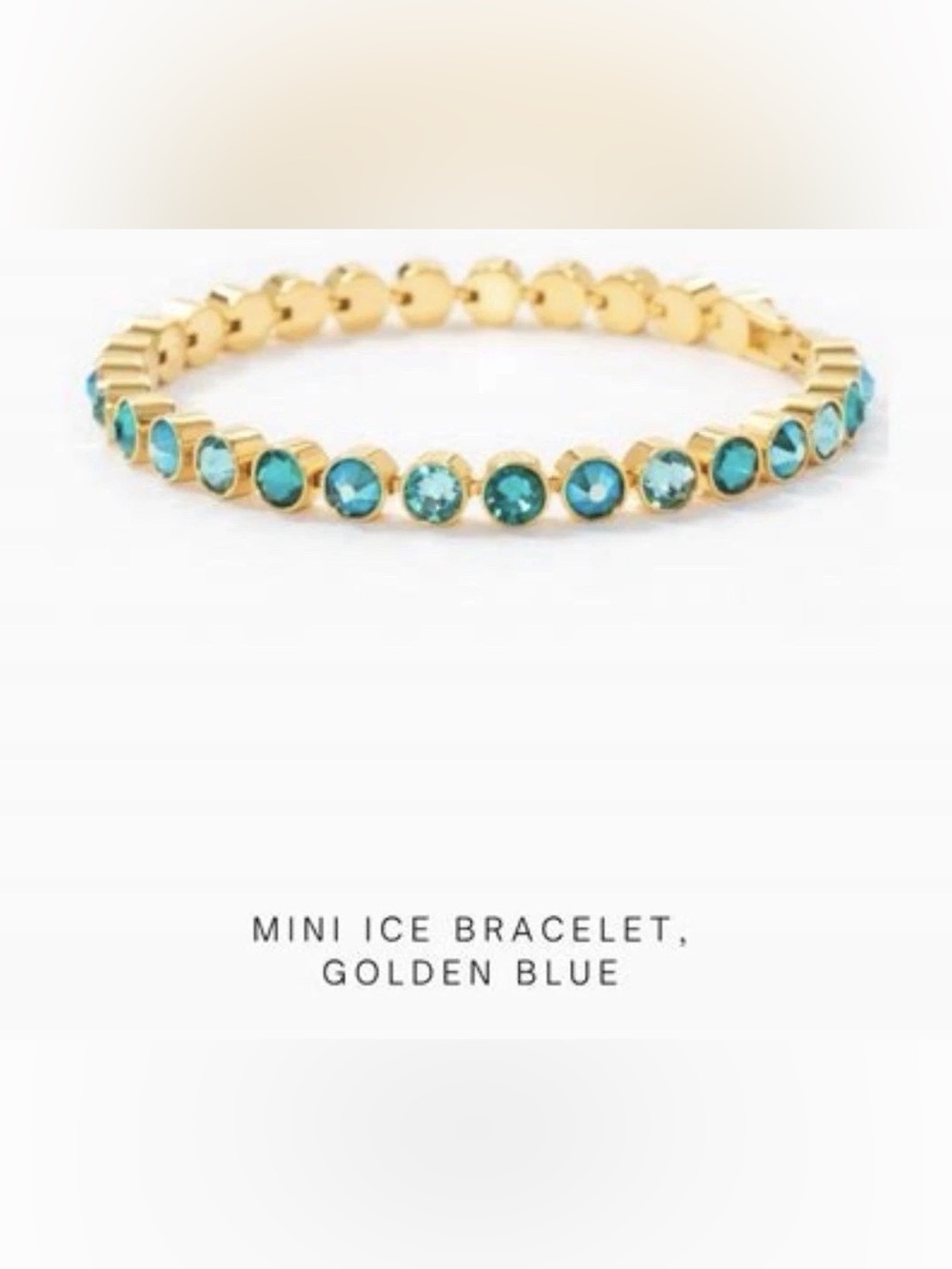 Touchstone Crystal Mini Ice Bracelet in Golden Blue BNIB lovely turquoise shades